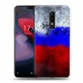 Дизайнерский пластиковый чехол для OnePlus 6 Российский флаг