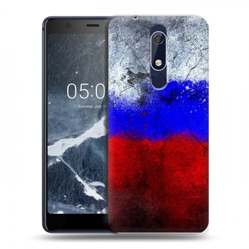 Дизайнерский пластиковый чехол для Nokia 5.1 Российский флаг