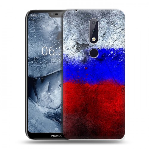 Дизайнерский силиконовый чехол для Nokia 6.1 Plus Российский флаг