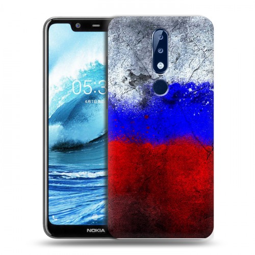 Дизайнерский пластиковый чехол для Nokia 5.1 Plus Российский флаг