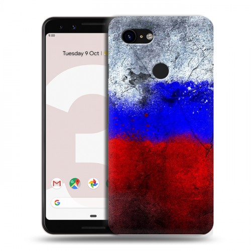 Дизайнерский пластиковый чехол для Google Pixel 3 Российский флаг