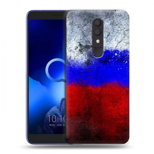 Дизайнерский пластиковый чехол для Alcatel 1X (2019) Российский флаг