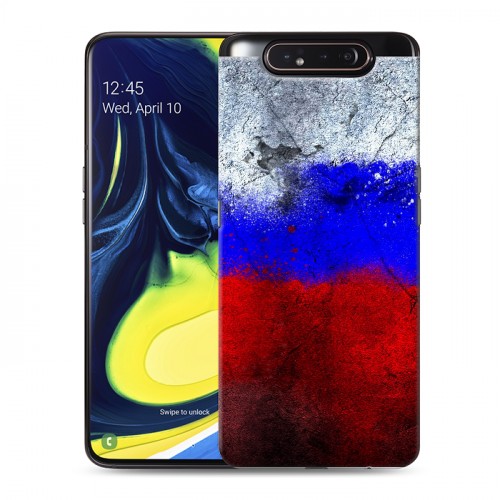 Дизайнерский пластиковый чехол для Samsung Galaxy A80 Российский флаг