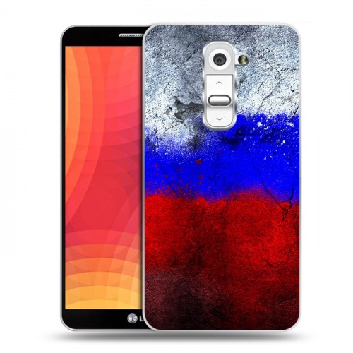 Дизайнерский пластиковый чехол для LG Optimus G2 Российский флаг