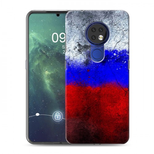 Дизайнерский силиконовый чехол для Nokia 6.2 Российский флаг