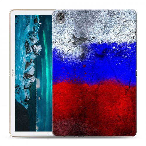 Дизайнерский силиконовый с усиленными углами чехол для Huawei MediaPad M6 10.8 Российский флаг