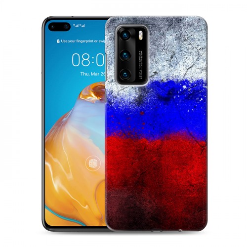 Дизайнерский пластиковый чехол для Huawei P40 Российский флаг