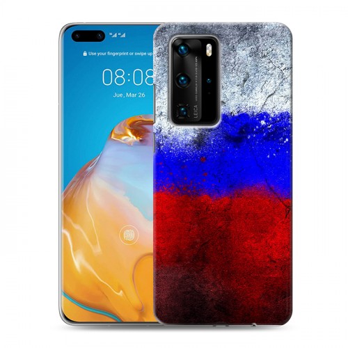 Дизайнерский пластиковый чехол для Huawei P40 Pro Российский флаг