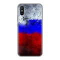 Дизайнерский силиконовый чехол для Xiaomi RedMi 9A Российский флаг