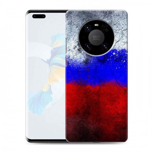 Дизайнерский пластиковый чехол для Huawei Mate 40 Pro Российский флаг