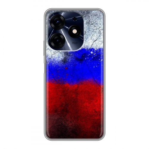 Дизайнерский силиконовый с усиленными углами чехол для Tecno Spark 10 Pro Российский флаг