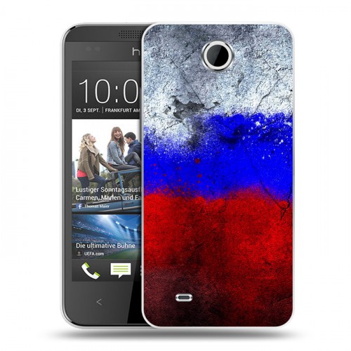 Дизайнерский пластиковый чехол для HTC Desire 300 Российский флаг