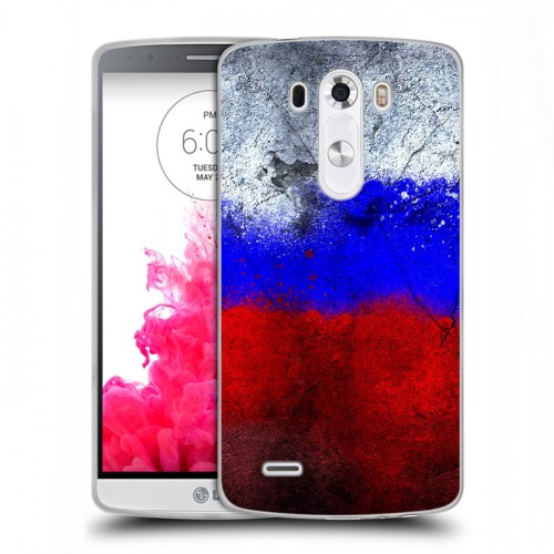 Дизайнерский пластиковый чехол для LG G3 (Dual-LTE) Российский флаг