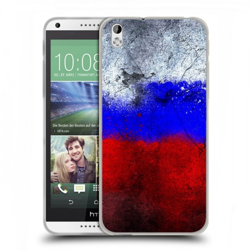 Дизайнерский пластиковый чехол для HTC Desire 816 Российский флаг