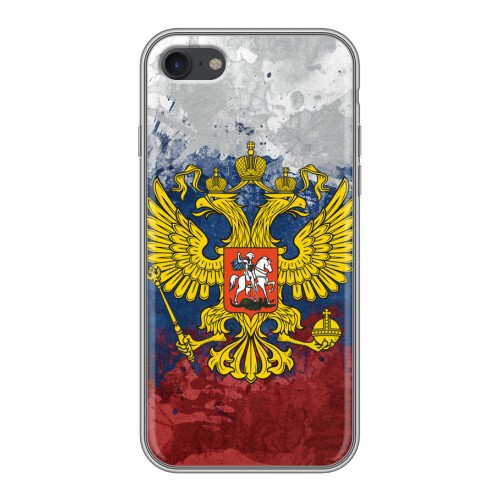 Дизайнерский силиконовый чехол для Iphone 7 Российский флаг и герб