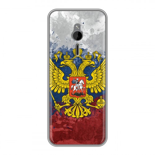 Дизайнерский силиконовый чехол для Nokia 230 Российский флаг и герб