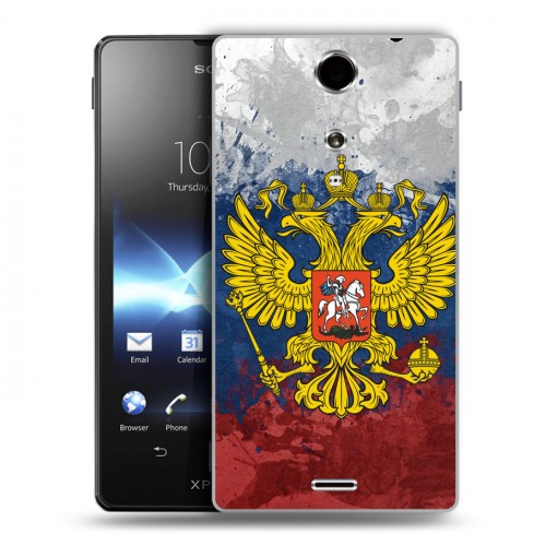 Дизайнерский пластиковый чехол для Sony Xperia TX Российский флаг и герб