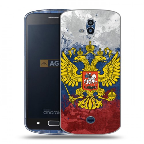 Дизайнерский силиконовый чехол для AGM X1 Российский флаг и герб