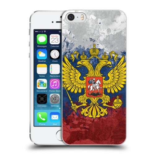 Дизайнерский пластиковый чехол для Iphone 5s Российский флаг и герб