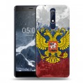 Дизайнерский пластиковый чехол для Nokia 5.1 Российский флаг и герб