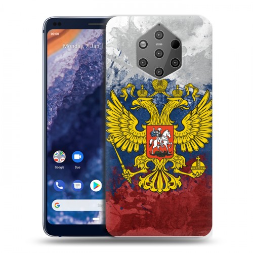 Дизайнерский пластиковый чехол для Nokia 9 PureView Российский флаг и герб