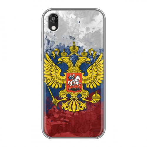 Дизайнерский силиконовый чехол для Huawei Honor 8s Российский флаг и герб