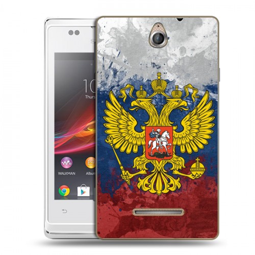 Дизайнерский пластиковый чехол для Sony Xperia E Российский флаг и герб