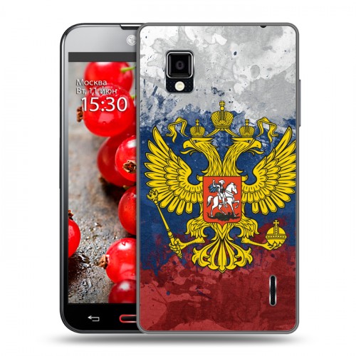 Дизайнерский пластиковый чехол для LG Optimus G Российский флаг и герб