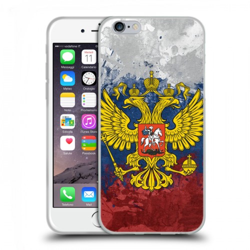 Дизайнерский пластиковый чехол для Iphone 6/6s Российский флаг и герб