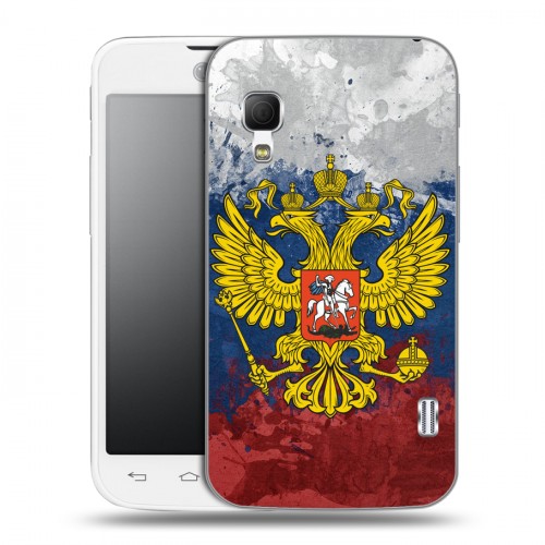 Дизайнерский пластиковый чехол для LG Optimus L5 2 II Российский флаг и герб