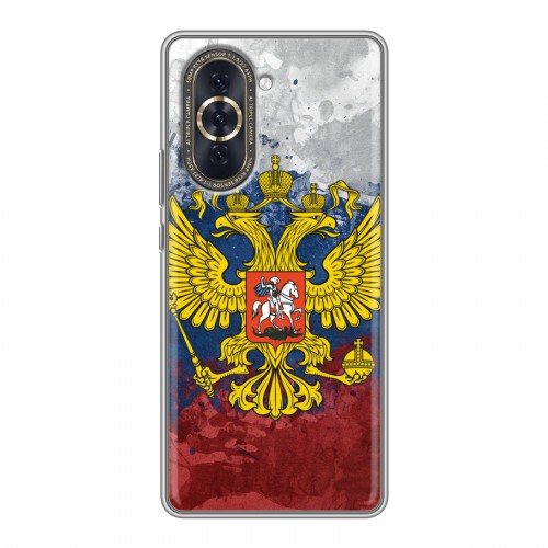 Дизайнерский силиконовый с усиленными углами чехол для Huawei Nova 10 Российский флаг и герб