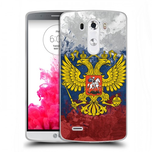 Дизайнерский силиконовый чехол для LG G3 (Dual-LTE) Российский флаг и герб