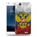 Дизайнерский пластиковый чехол для Huawei Ascend G7 Российский флаг и герб