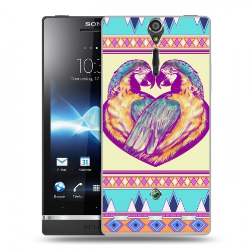 Дизайнерский пластиковый чехол для Sony Xperia S Абстрактные птицы