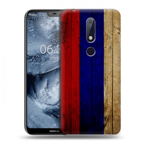 Дизайнерский пластиковый чехол для Nokia 6.1 Plus Российский флаг