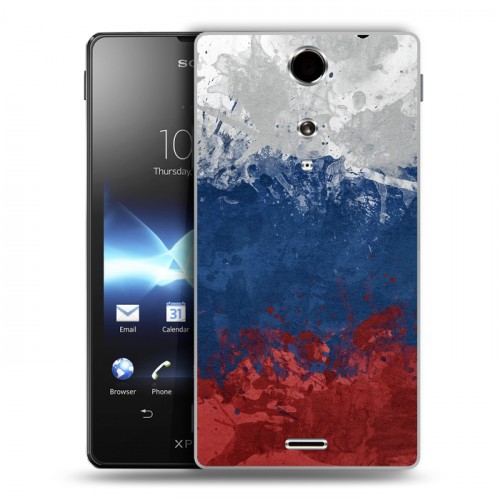 Дизайнерский пластиковый чехол для Sony Xperia TX Российский флаг