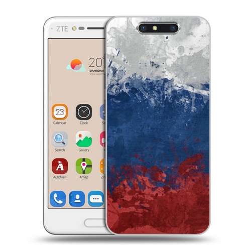 Дизайнерский пластиковый чехол для ZTE Blade V8 Российский флаг