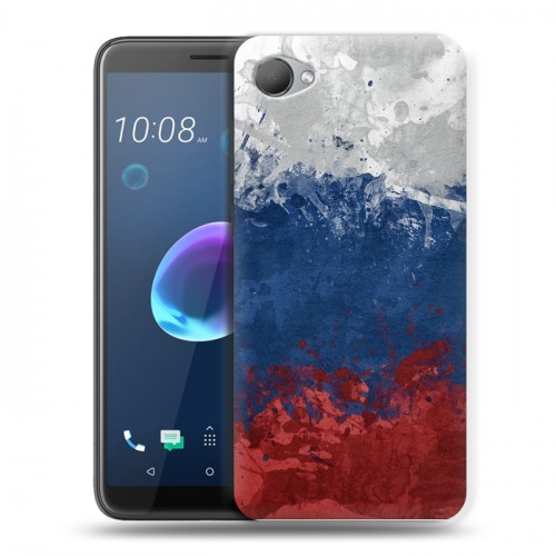 Дизайнерский пластиковый чехол для HTC Desire 12 Российский флаг