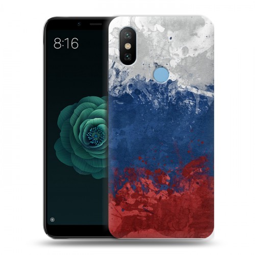 Дизайнерский силиконовый чехол для Xiaomi Mi A2 Российский флаг