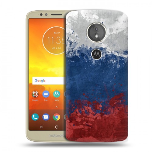 Дизайнерский силиконовый чехол для Motorola Moto E5 Российский флаг