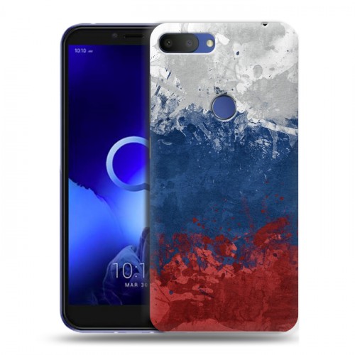 Дизайнерский пластиковый чехол для Alcatel 1S (2019) Российский флаг