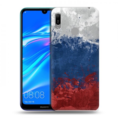 Дизайнерский пластиковый чехол для Huawei Y6 (2019) Российский флаг