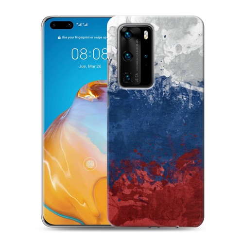 Дизайнерский пластиковый чехол для Huawei P40 Pro Российский флаг