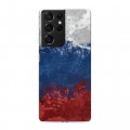 Дизайнерский пластиковый чехол для Samsung Galaxy S21 Ultra Российский флаг