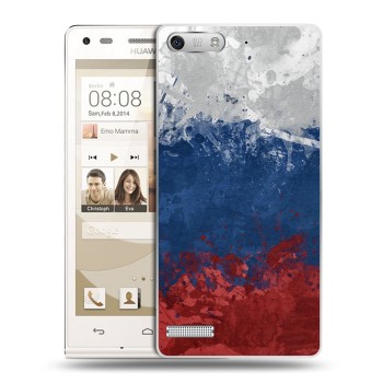 Дизайнерский силиконовый чехол для Huawei Ascend G6 Российский флаг (на заказ)