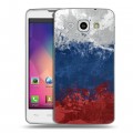 Дизайнерский пластиковый чехол для LG L60 Российский флаг