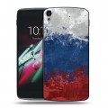 Дизайнерский пластиковый чехол для Alcatel One Touch Idol 3 (5.5) Российский флаг