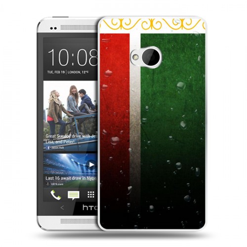 Дизайнерский пластиковый чехол для HTC One (M7) Dual SIM Флаг Чечни