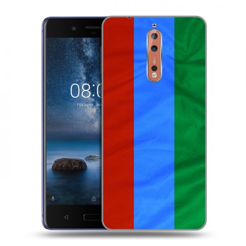 Дизайнерский пластиковый чехол для Nokia 8 Флаг Дагестана
