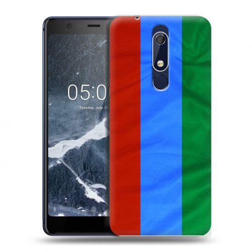 Дизайнерский пластиковый чехол для Nokia 5.1 Флаг Дагестана